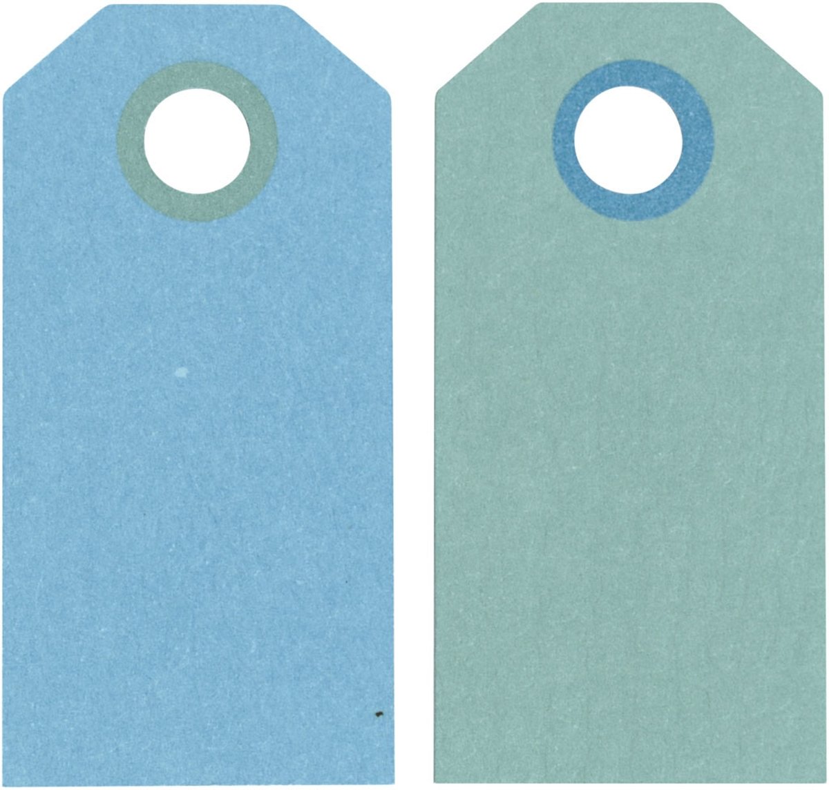 Cadeaulabels, donkerturquoise/lichtturquoise, afm 6x3 cm,  250 gr, 20stuks [HOB-234008]